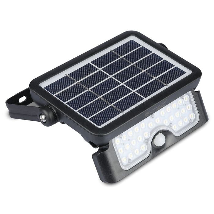 Proyector Solar V-TAC - IP65 Impermeable - Negro - 5W - 500 Lumens - 4000K