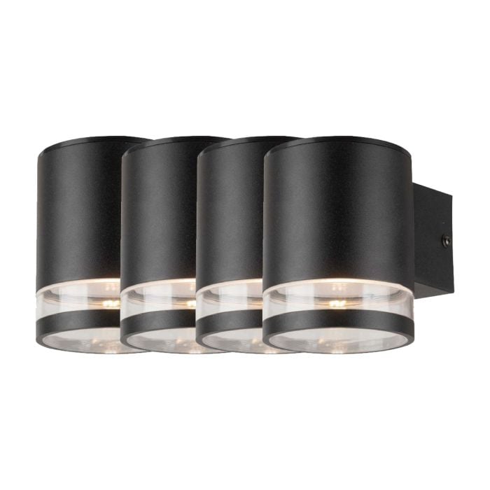 Aplique Solar V-TAC - IP54 - Negro - 70 Lumens - 3000K - Pack de 4