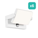 Aplique LED Giratorio V-TAC - Sensor PIR - Impermeable IP65 - Blanco - 17W - 2580 Lumens - 4000K - Pack de 6