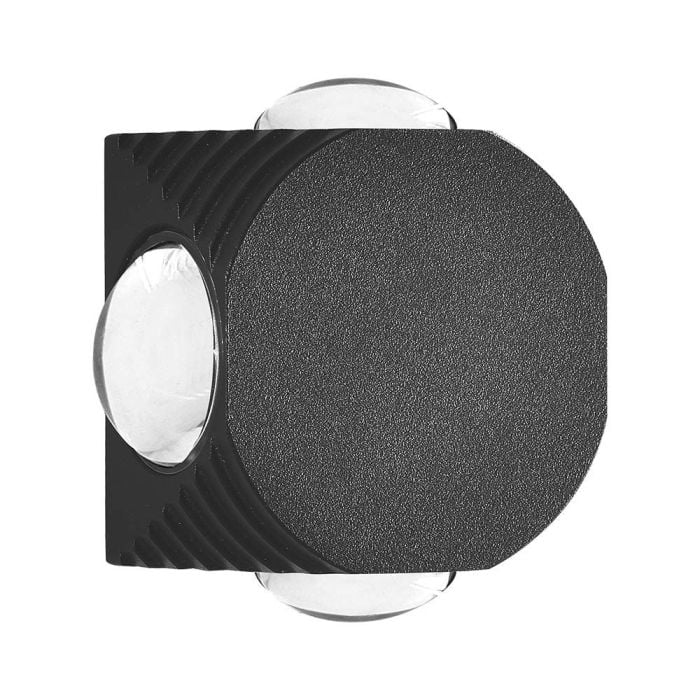 V-TAC Aplique LED Redondo - IP54 - Negro - 4W - 390 Lumens - 4000K