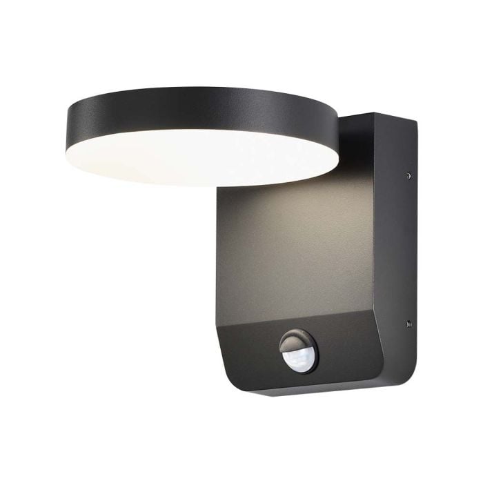 Aplique LED giratorio V-TAC - Sensor PIR - Impermeable IP65 - Negro -17W - 2480 Lumens - 3000K
