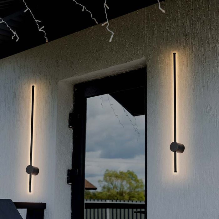 V-TAC LED Aplique Moderno - IP65 Impermeable - Cuerpo Negro - 12W - 1590 Lumens - 4000K