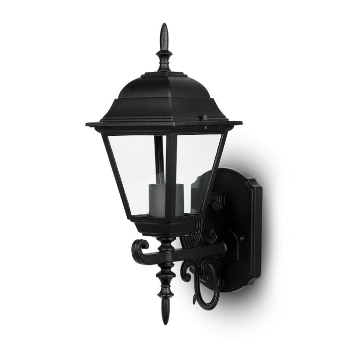 V-TAC Aplique Exterior - Up - Soporte E27 - IP44 - Negro Mate