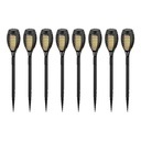 V-TAC Solar Flame Stick Lights - IP44 - Negro - 1W - 2200K  - Pack de 8