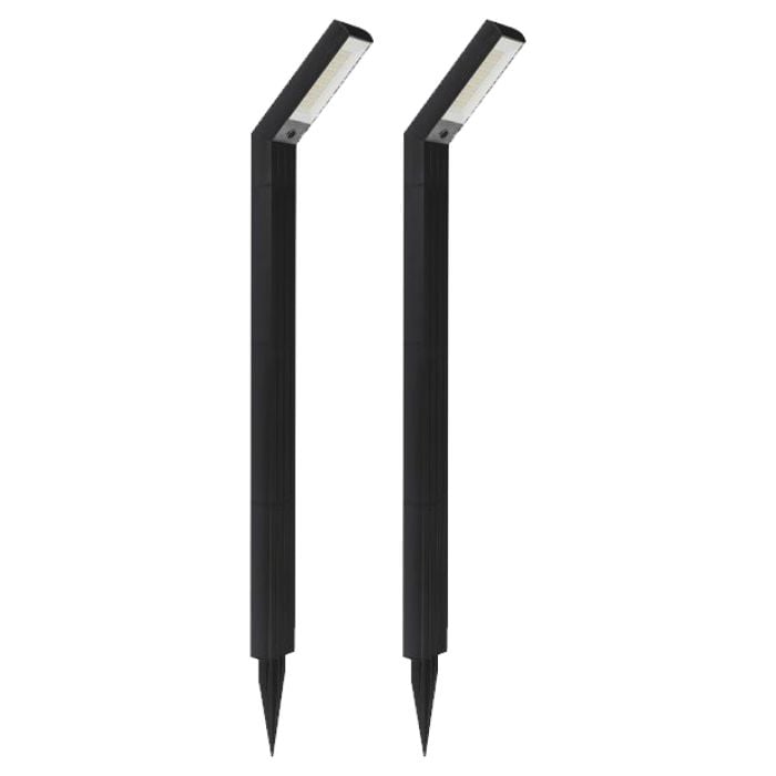 V-TAC Solar Spike Light - IP65 Impermeable - Negro - 80 Lumens - 3IN1 - Pack de 2