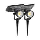 V-TAC Solar Spike Lights - IP65 Impermeable - Negro - 2W - 40 Lumens - 3000K - Pack de 2