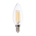 Bombilla LED V-TAC - Clara - Vela - Transparente - Soporte E14 -IP20 - 4W - 400 Lumens - 4000K