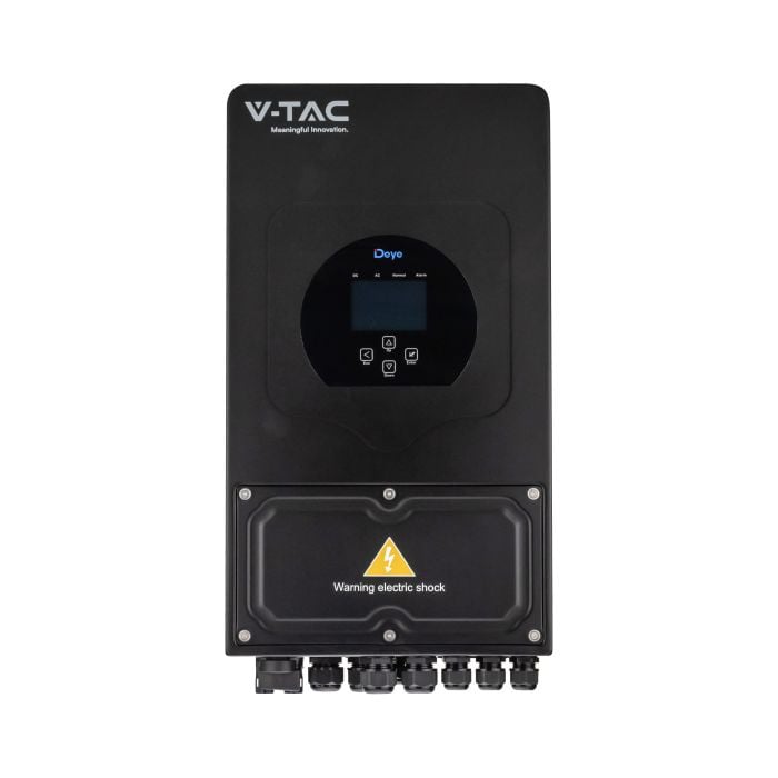 V-TAC Monofásico - Inversor Híbrido - Impermeable IP65 - 6kW - Negro