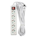 V-TAC Adaptadores y Tomas de Corriente - 5 Vías - Toma de Extensión para Interruptor - IP20 - Blanco - 5m de Cable