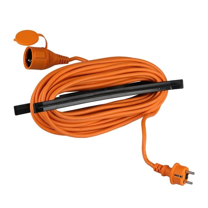V-TAC Cable de extensión de alta resistencia - IP44 - Naranja y Negro - 15m de cable