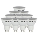 Foco LED V-TAC - GU10 - Lente 110° - IP20 - Blanco Lechoso - 4.5W - 400 Lúmenes - 6500K - Pack de 10
