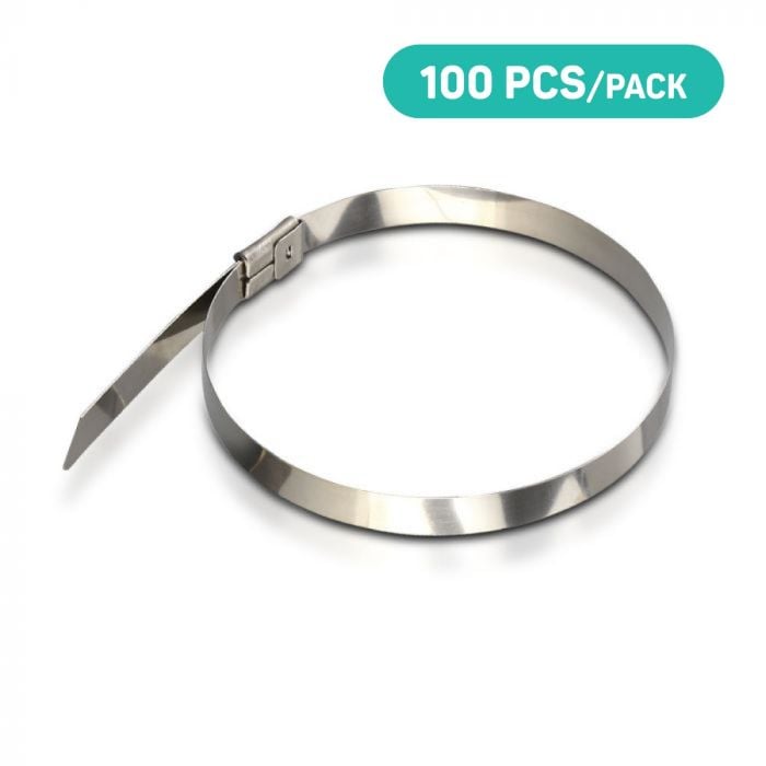 V-TAC Acero Inoxidable - Brida para Cables - 4.6 x 200mm - 100 Piezas/Paquete