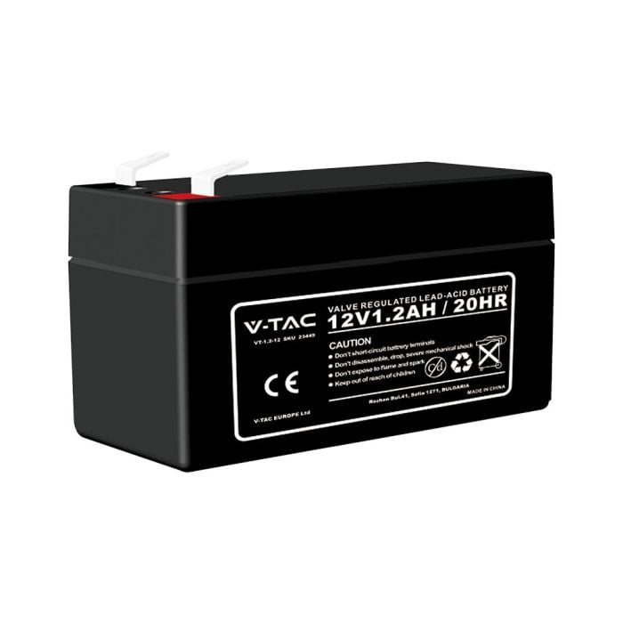 Batería de Plomo V-TAC - 12V - 1.3AH - Garantía de 5 Años