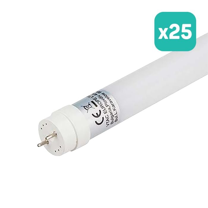 V-TAC Tubo LED T8 - IP20 - Blanco - 18W - 1850 Lumens - 4000K - 120CM - Pack de 25