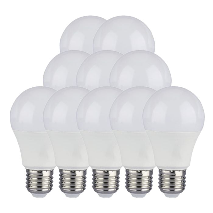 Bombilla LED V-TAC  -  Soporte E27 - IP20 - Blanca - 10.5W - 1055 Lumens - 3000K - Pack de 10