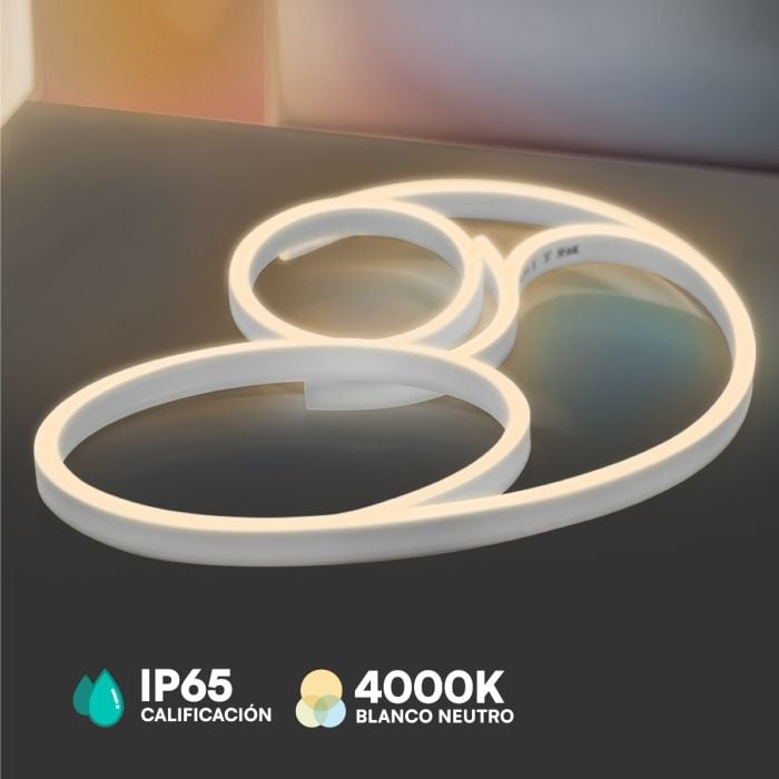 Cubierta de silicona Neon 24V 4000K CRI >90 5m