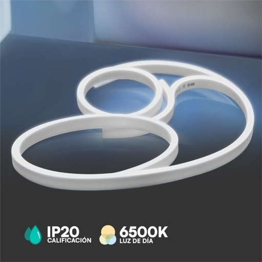 [6870] V-TAC Tira de Luz LED - Neon Flex - IP20 - 6500K - Precio/1m (Rollo 10m)