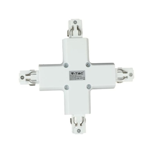 [3527] V-TAC LED Foco de carril - Accesorios - Conector de carril 4X - IP20 - Blanco