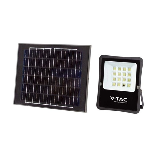 [6966] Proyector Solar V-TAC - IP65 Impermeable - Cuerpo Negro - 1200 Lumens - 6400K