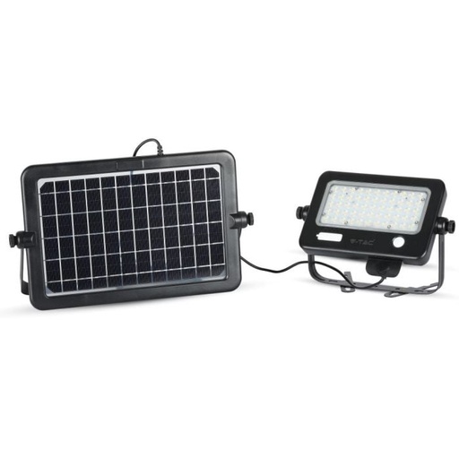 [8674] Proyector con panel solar V-TAC - Almohadilla Doble Desmontable - IP65 Impermeable - 10W - 1100 Lumens - 4000K