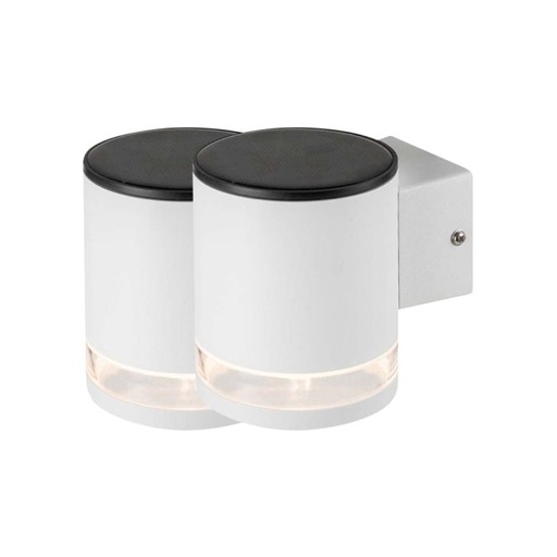 [23013] Aplique Solar V-TAC - IP44 - Cuerpo Blanco - 70 Lumens - 3000K - Pack de 2