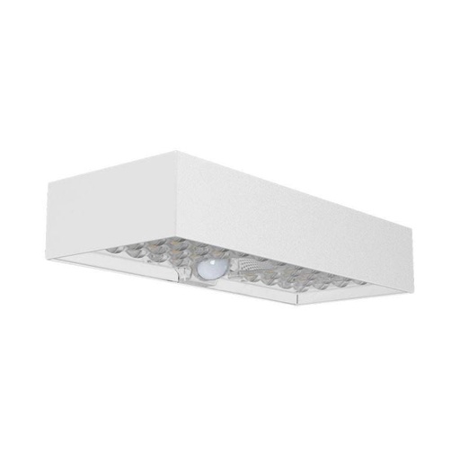 [10308] Luz Solar de Pared con Sensor V-TAC - IP65 Impermeable - Cuerpo Blanco - 900 Lumens - 4000K