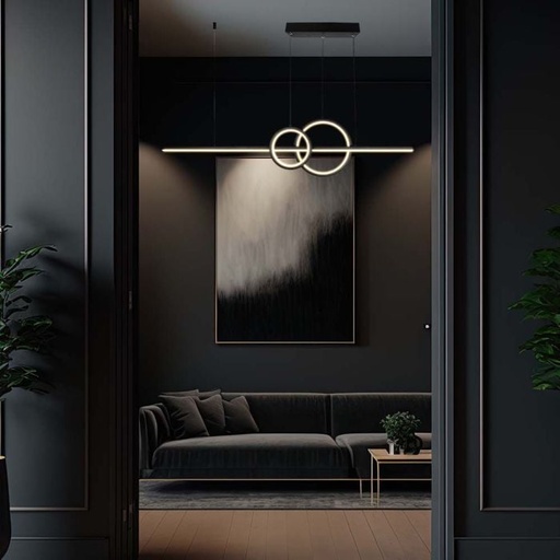 [6935] V-TAC Lámpara de techo de diseño - IP20 - Negra - 15W - 1500 Lumens - 4000K