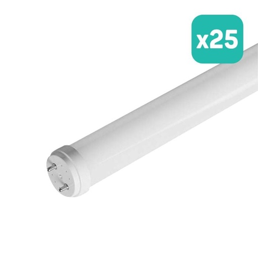 [2982] V-TAC LED T8 Tubo de Vidrio - IP20 - Blanco - 18W - 1850 Lumens - 4000K - 120CM - Pack de 25
