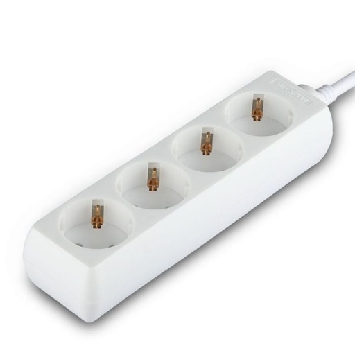 [8756] Adaptadores y tomas V-TAC - 4 vías - Alargadera - IP20 - Blanco - Cable de 1,5 m