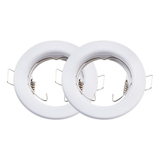 [3584] Aro redondo LED V-TAC - Empotrable - GU10 - IP20 - Blanco  - Pack de 2