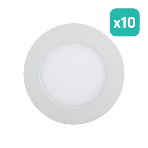 [214861] Mini panel LED redondo V-TAC - Serie Premium - IP20 - Blanco - 18W - 1400 Lúmenes - 4000K - Pack de 10
